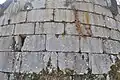 A detail of the round tower's masonry.