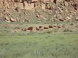 A color picture of a sandstone ruin