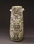 Vessel; 1000–1470; earthenware, slip paint; height: 29.6&nbsp;cm (11.6 in.); diameter: 12.1&nbsp;cm (4.7 in.); Walters Art Museum
