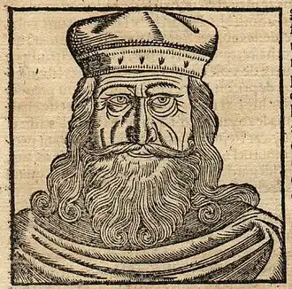 Charlemagne portrait in Sebastian Münster's Cosmographia, c. 1550