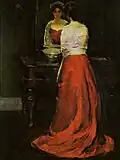 Lady in Red by artist Charles Webster Hawthorne, circa 1910