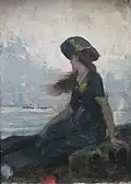 Young girl by the sea, Charles Hermans
