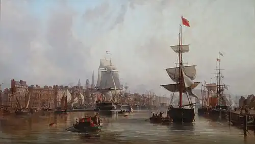 General view of the port of Rouen (1855)