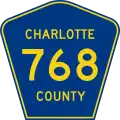 State Road 768 and County Road 768 marker