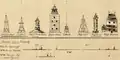 Lighthouses and day marks in the Elbe estuary (1831)