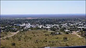 View from the lookout on Towers Hill towards the Charters Towers CBD, 2011
