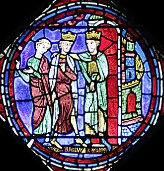Charlemagne and Constantine, on the Vitrail de Charlemagne&nbsp;[fr]