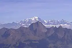 Mont Charvin, with Mont Blanc beyond, seen from Saint-Ferréol