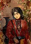 Chechen artist Arbi Rassukhanov.Chechen woman, 1995