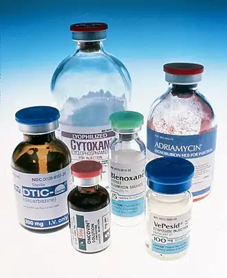 Six antineoplastic drug formulations