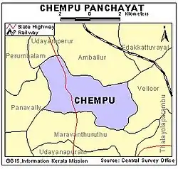 Map of Chempu Panchayath