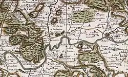 Excerpt from an old colored map.