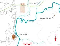 Map showing the location of an ancient site in its geographical environment