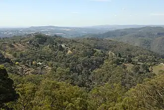 The town of Cherryville seen from Marble Hill