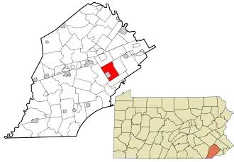 Location in Chester County, Pennsylvania