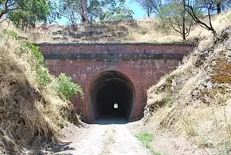 The historic railway tunnel at Cheviot