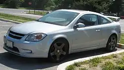 A two-door car.