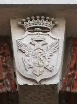 Keystone of the Trissino dal Vello d’Oro family chapel at the Main Cemetery of Vicenza.