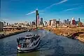 Chicago landscape with a boat