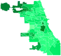 Support for Fioretti by ward: &nbsp;&nbsp;>15% &nbsp;&nbsp;12–15% &nbsp;&nbsp;9–12% &nbsp;&nbsp;6–9% &nbsp;&nbsp;3–6% &nbsp;&nbsp;0–3%