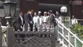 Carrie Lam (fourth from left) seen with mosque representatives, the day after the water canon incident