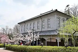 Auditorium of Chihaya-Akasaka Primary School, from Chihayaakasaka, built 1897
