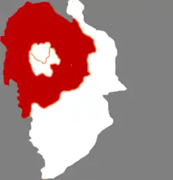 Location of Dongliao county in Liaoyuan City, China
