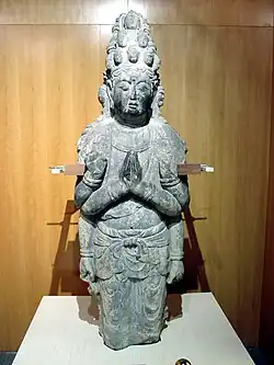 Tang dynasty (618-907) Chinese statue of Shiyimian Guanyin. Held at the Henan Provincial Museum in Zhengzhou, Henan, China.