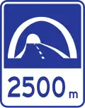 Tunnel ends in 2500m (left)