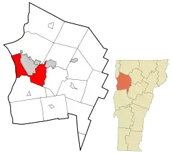 Location with Chittenden County and Vermont