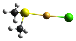 ball-and-stick model of the molecule derived from the crystal structure