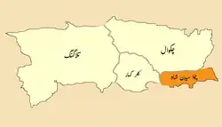 Location of Choa Saidan Shah Tehsil تحصِيل چوآسيدن شاه