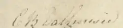 A signature from one of Jane Austen's Philadelphia copies of Emma, previously owned by Christian Ramsay, Lady Dalhousie