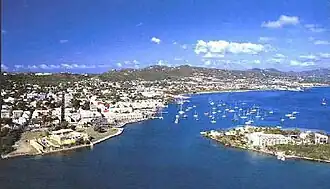 The town of Christiansted looking South West