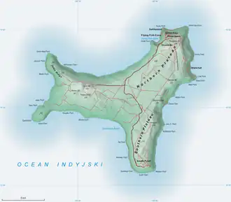 Map of Christmas Island with marked Drumsite