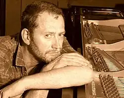 The German painter, sculptor, musician in his studio