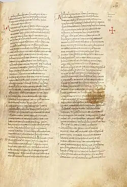 A page from a centuries-old hand-written codex