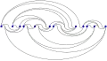1-planar drawing of the Chvátal graph.