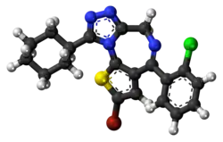 Ball-and-stick model of the ciclotizolam molecule