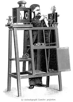 Image 43The Cinématographe Lumière in projection mode (from History of film technology)