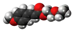 Space-filling model of the cinoxate molecule