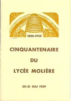 Photograph of the first page of the commemorative bulletin distributed in 1939 for the lycée's fiftieth anniversary.