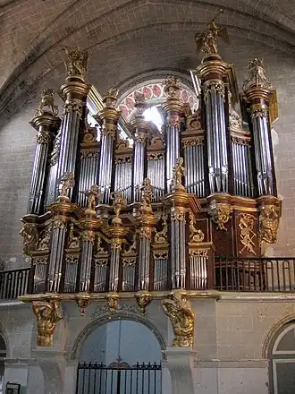 The organ case.