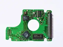 Printed circuit board of a 2.5-inch Samsung hard disk MP0402H.
