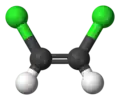 Ball-and-stick model of cis-1,2-dichloroethene