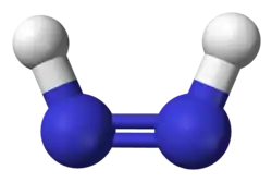 Ball and stick model of diazene ((Z)-diazene)
