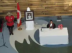 Image 1Photo portrait of Queen Elizabeth II at the front of a citizenship ceremony (from Canadian royal symbols)