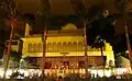 The mosque exterior at night