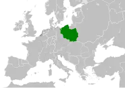 Duchy of Poland around the year AD 1000