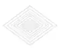 Diagram of the Clandon Barrow gold lozenge showing its geometric construction[72][73]